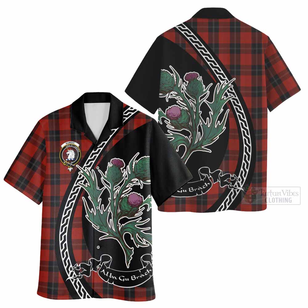 Ramsay Family Crest Tartan Hawaiian Shirt Alba Thistle Inspired - Tartan Vibes Clothing