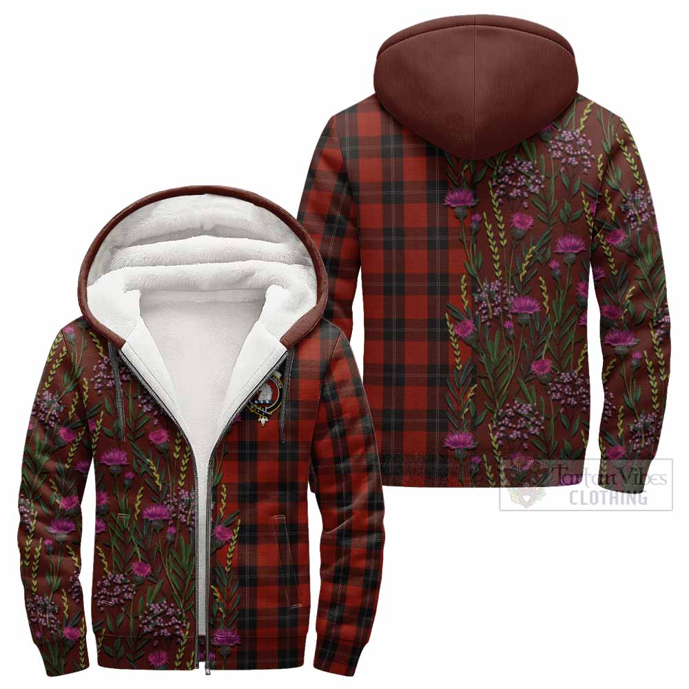 Ramsay Family Crest Tartan Sherpa Hoodie Scottish Thistle Flower Pattern Half Style - Tartan Vibes Clothing