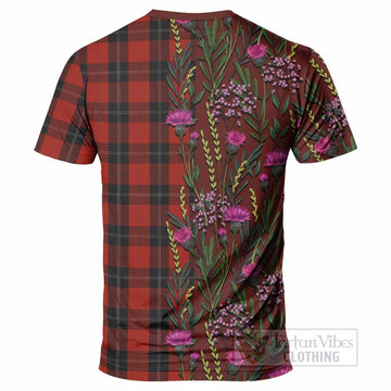 Ramsay Family Crest Tartan T-Shirt Scottish Thistle Flower Pattern Half Style - Tartan Vibes Clothing