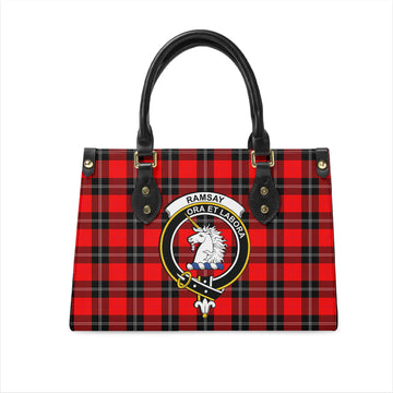 Ramsay Modern Tartan Leather Bag with Family Crest