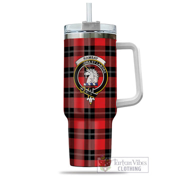 Ramsay Modern Tartan and Family Crest Tumbler with Handle
