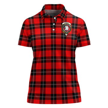 Ramsay Modern Tartan Polo Shirt with Family Crest For Women