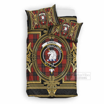 Ramsay Scottish Tartan Crest Bedding Set Royal Stylized