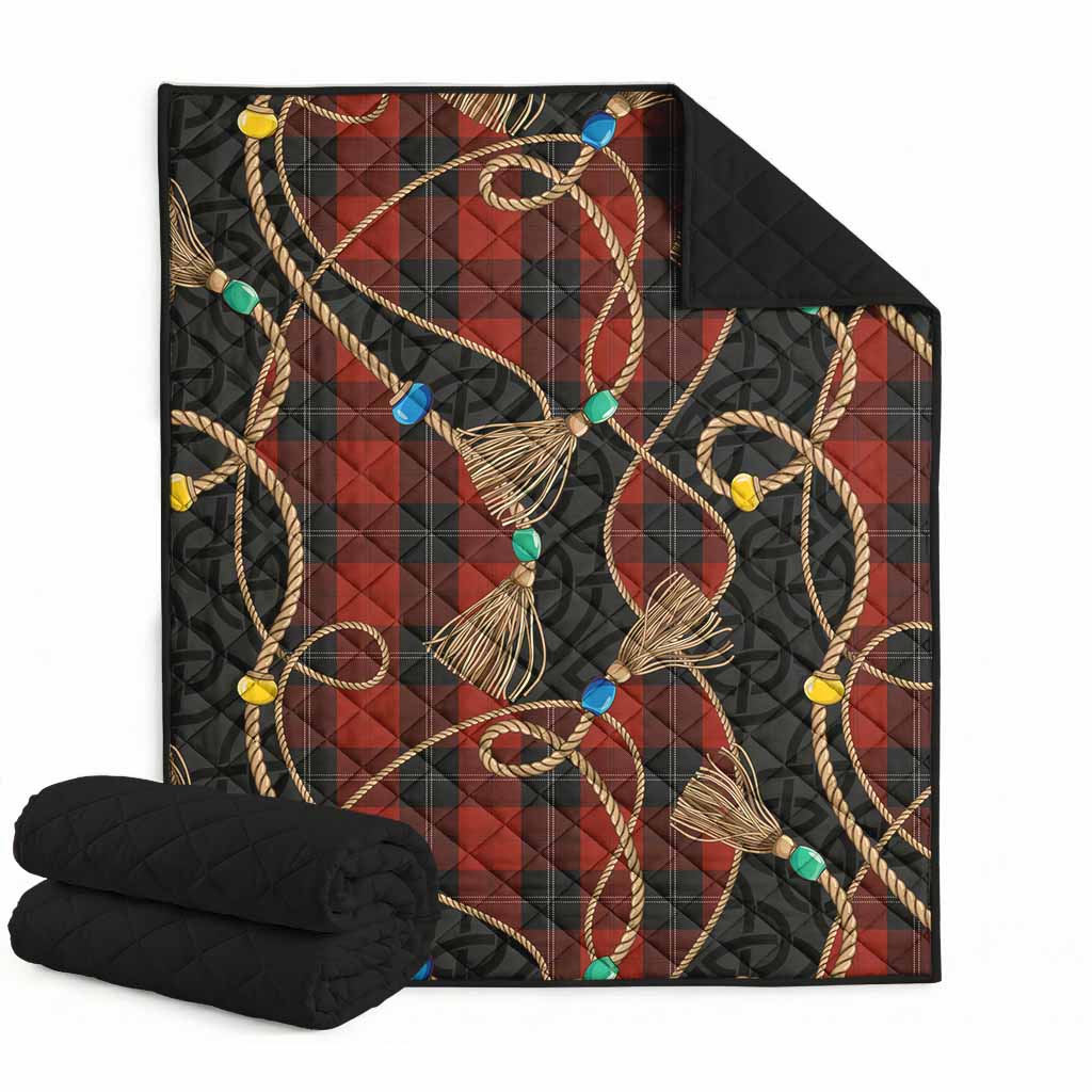 Ramsay Scottish Tartan Twisted Ropes Stylized Premium Quilt Super King Quilt 91" x 110" - Tartan Vibes Clothing