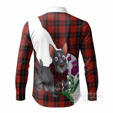 Ramsay Scottish Terrier Tartan Crest Long Sleeve Button Shirts Thistle Heritage Art