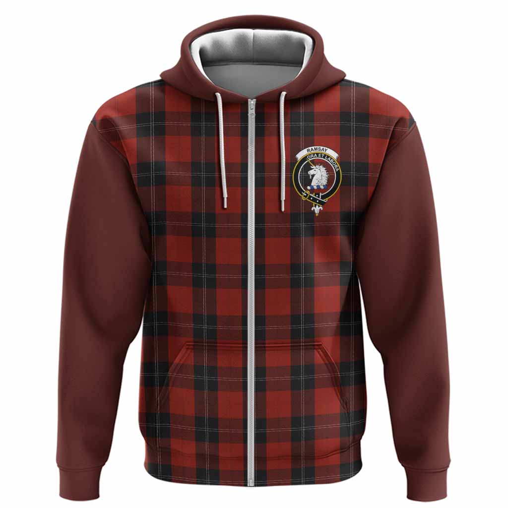 Ramsay Tartan Accent Hoodie with Family Crest
