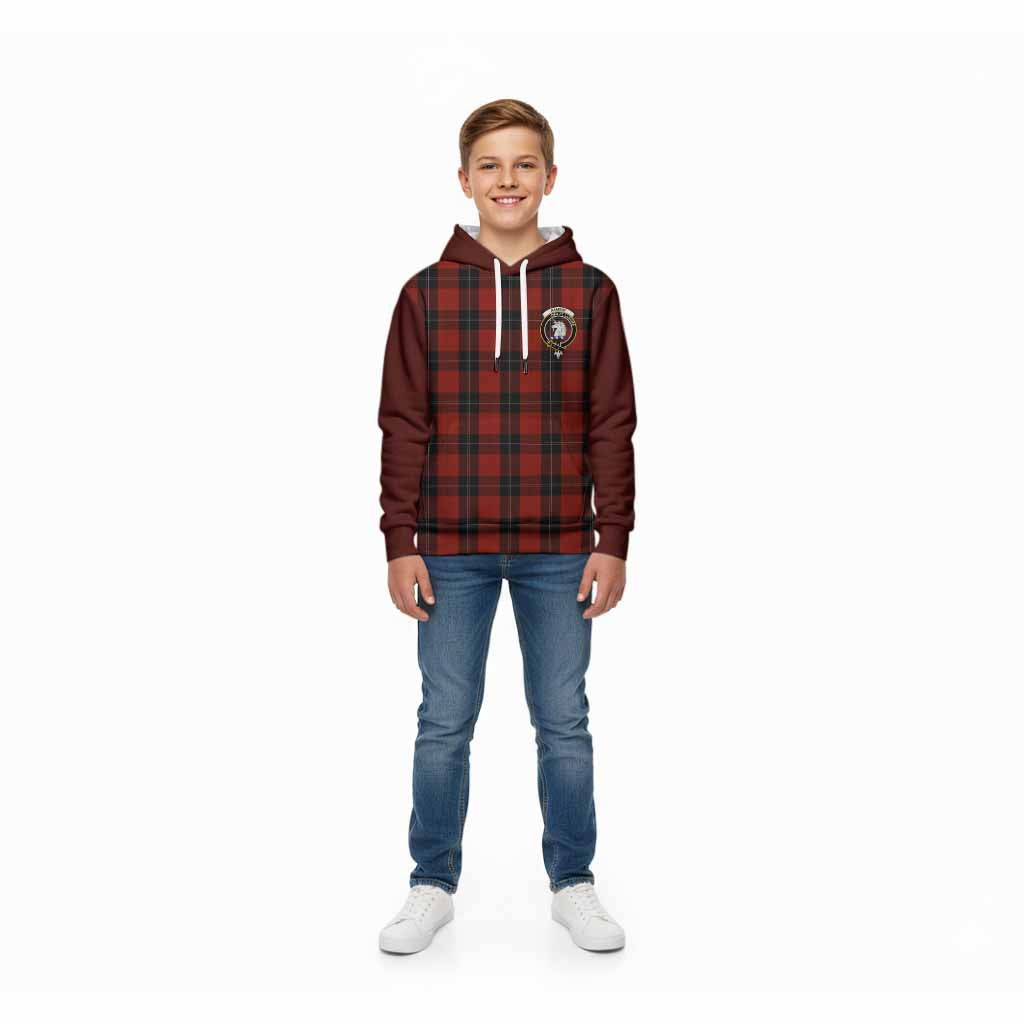 Ramsay Tartan Accent Kid Hoodie with Family Crest