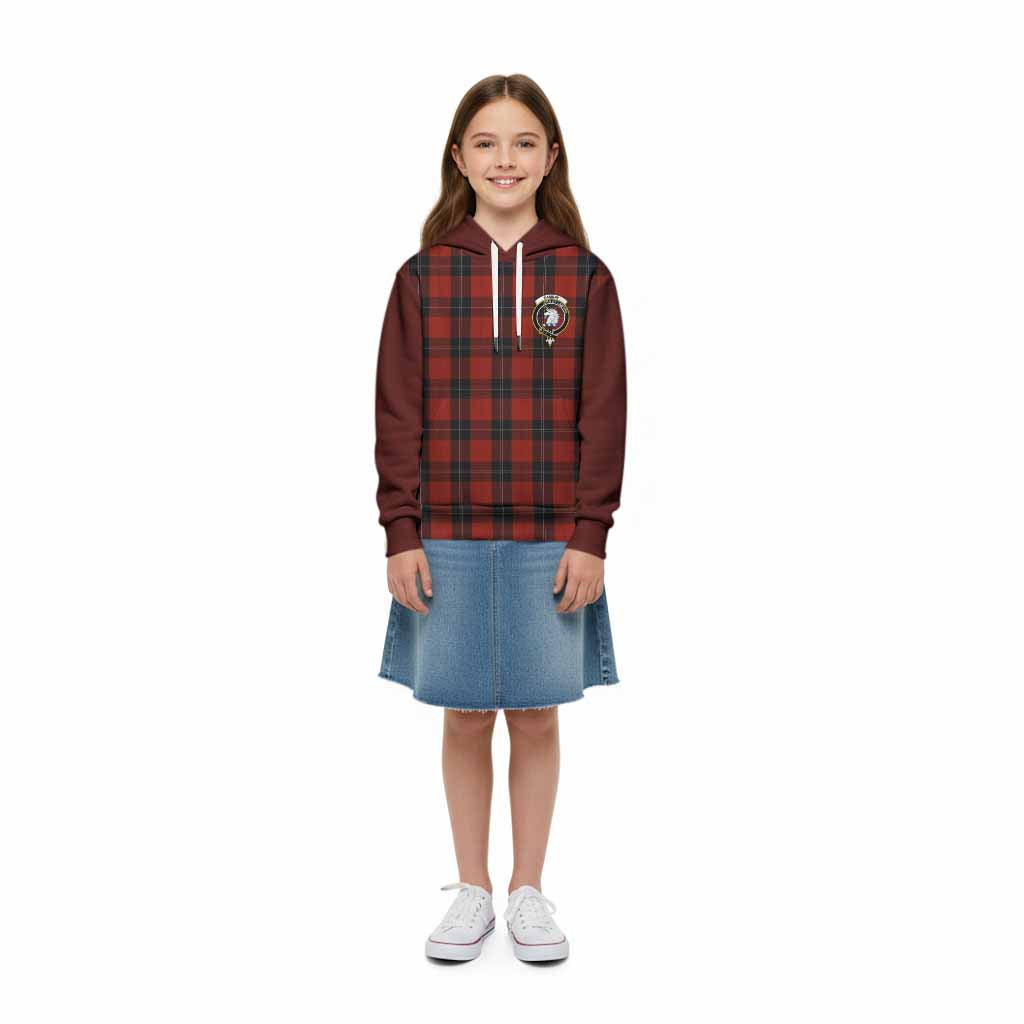 Ramsay Tartan Accent Kid Hoodie with Family Crest