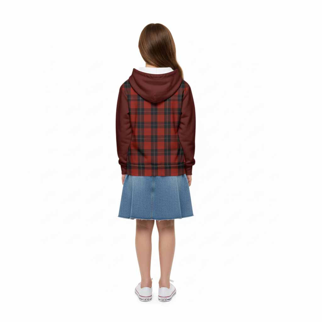 Ramsay Tartan Accent Kid Hoodie with Family Crest