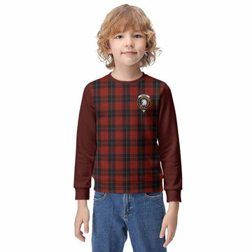 Ramsay Tartan Accent Kid Knitted Sweatshirt with Family Crest