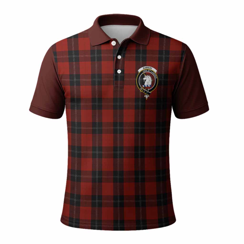 Ramsay Tartan Accent Polo Shirt with Family Crest