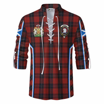 Ramsay Tartan Crest Ghillie Kilt Shirt Scotland Coat of Arm Flag Style