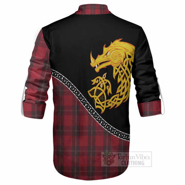 Ramsay Tartan Crest Ghillie Shirt Legendary Dragon Knot Half Style