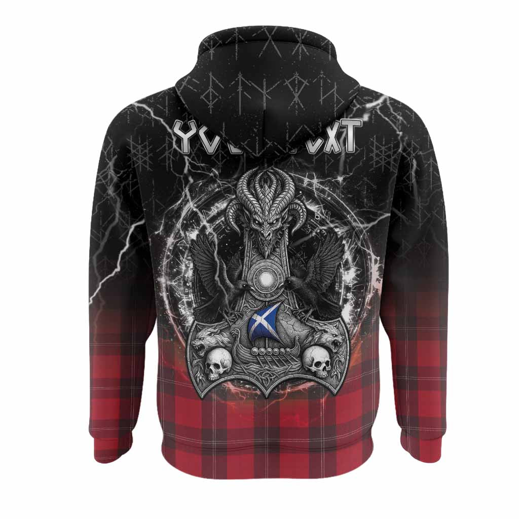 Ramsay Tartan Crest Hoodie Celtic Odin's Raven Legacy
