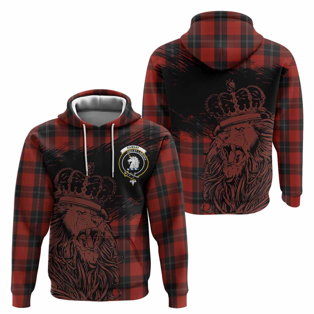 Ramsay Tartan Crest Hoodie Crowned Lion Heritage Style