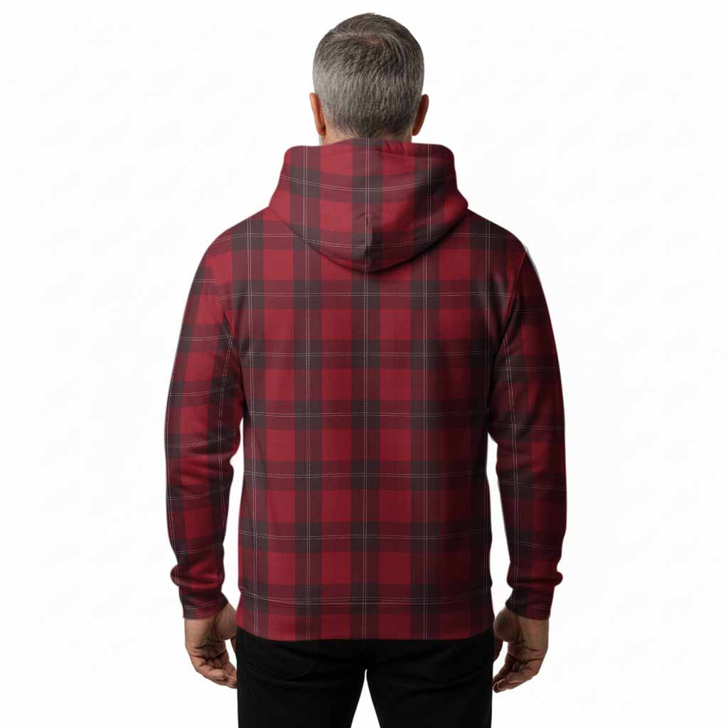Ramsay Tartan Crest Hoodie Ferocious Lion Style