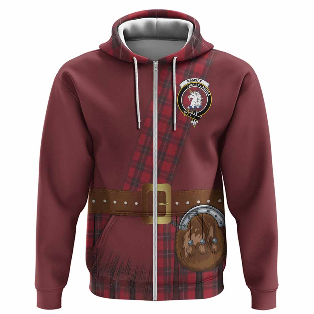 Ramsay Tartan Crest Hoodie Kilt Costume Style