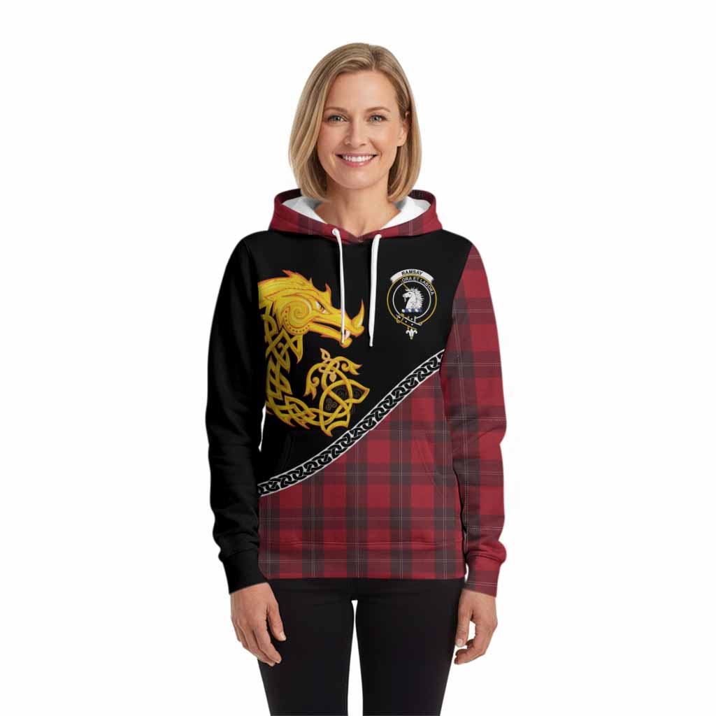 Ramsay Tartan Crest Hoodie Legendary Dragon Knot Half Style