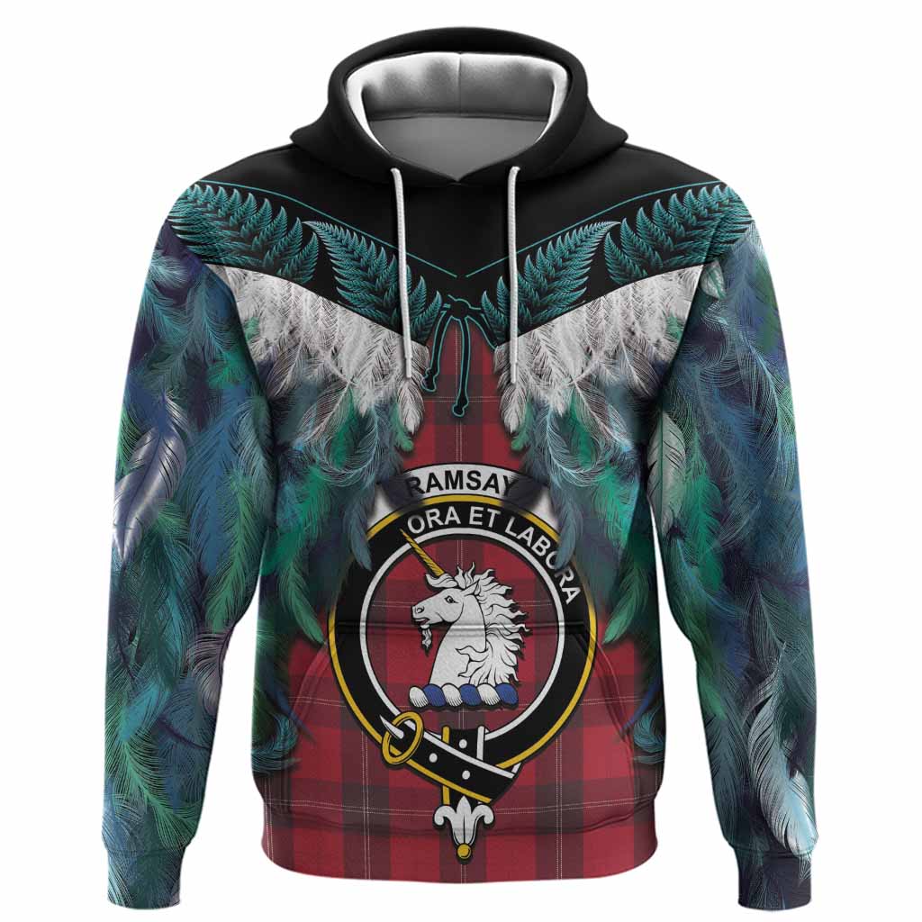 Ramsay Tartan Crest Hoodie New Zealand Maori Korowai Cloak