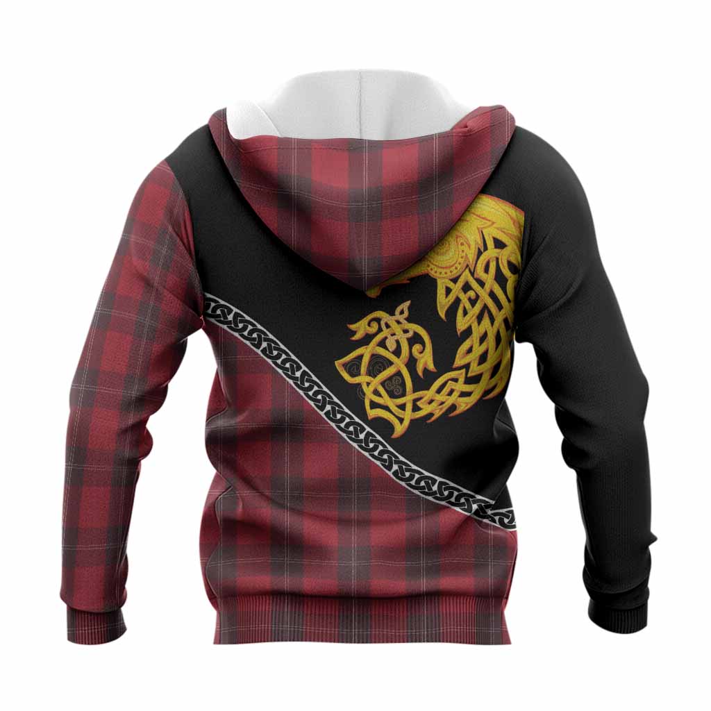 Ramsay Tartan Crest Knitted Hoodie Legendary Dragon Knot Half Style