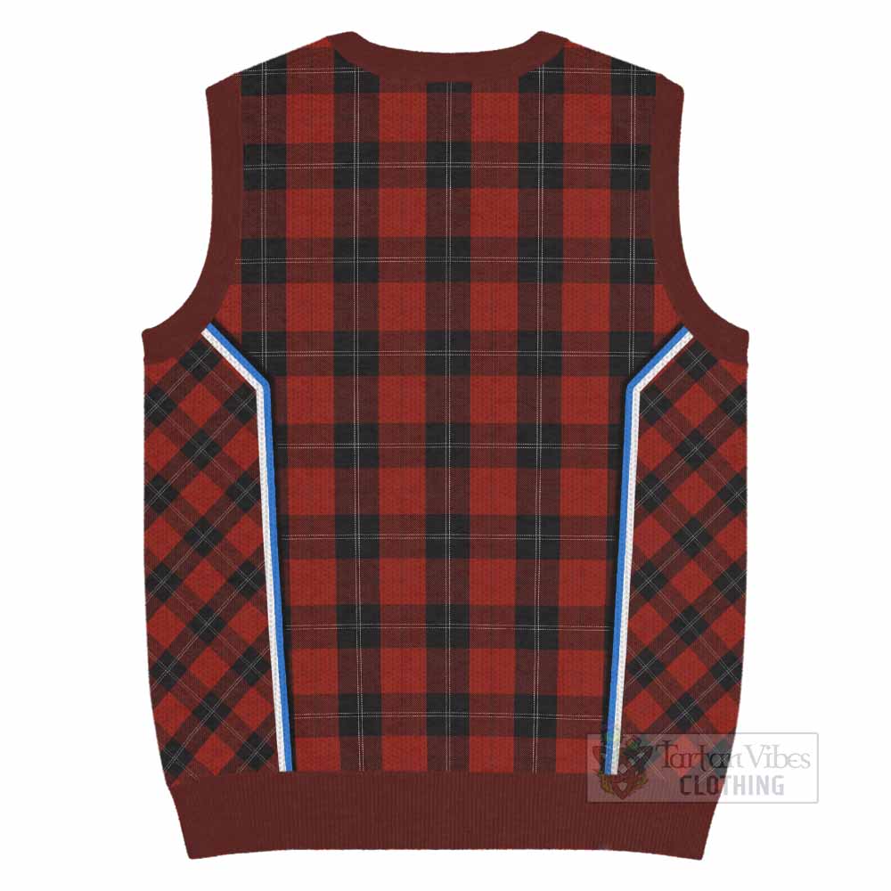 Ramsay Tartan Crest Knitted V-Neck Vest Scotland Coat of Arm Flag Style - Tartan Vibes Clothing