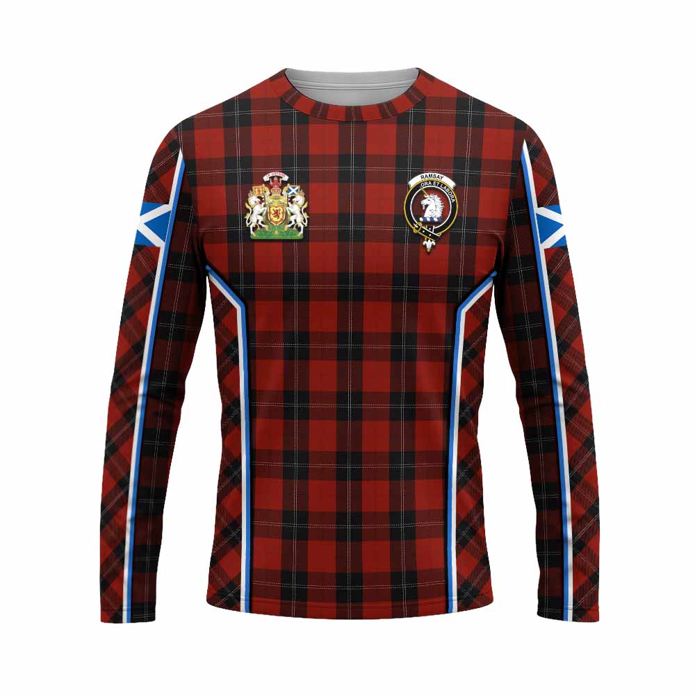 Ramsay Tartan Crest Long Sleeve T-Shirt Scotland Coat of Arm Flag Style - Tartan Vibes Clothing