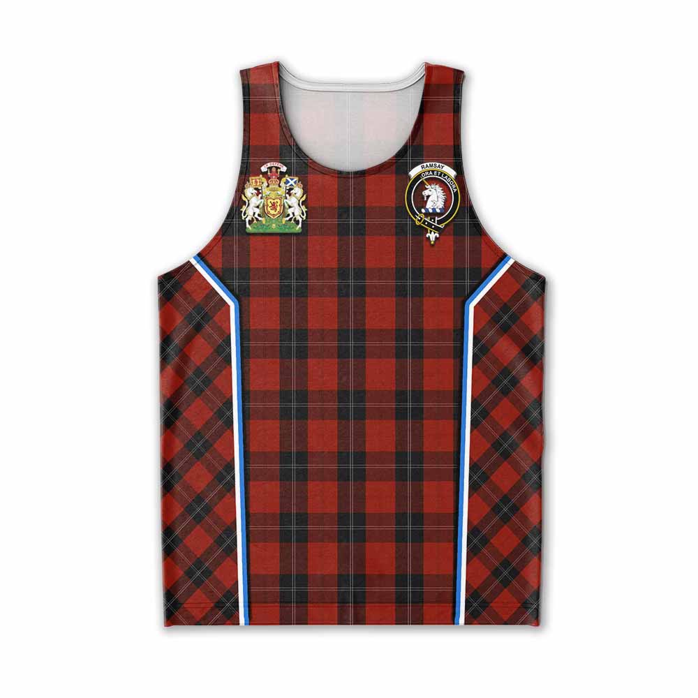 Ramsay Tartan Crest Men Tank Top Scotland Coat of Arm Flag Style - Tartan Vibes Clothing