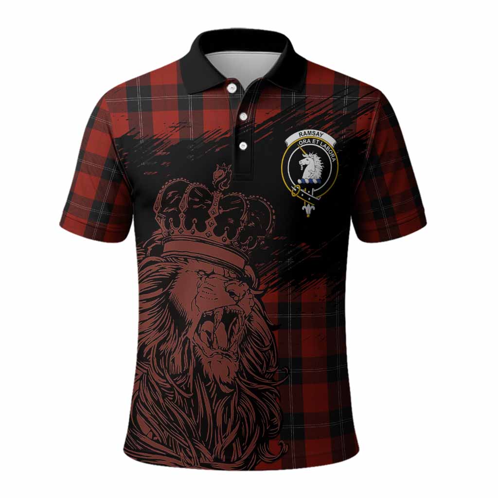 Ramsay Tartan Crest Polo Shirt Crowned Lion Heritage Style