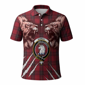 Ramsay Tartan Crest Polo Shirt Ferocious Lion Style