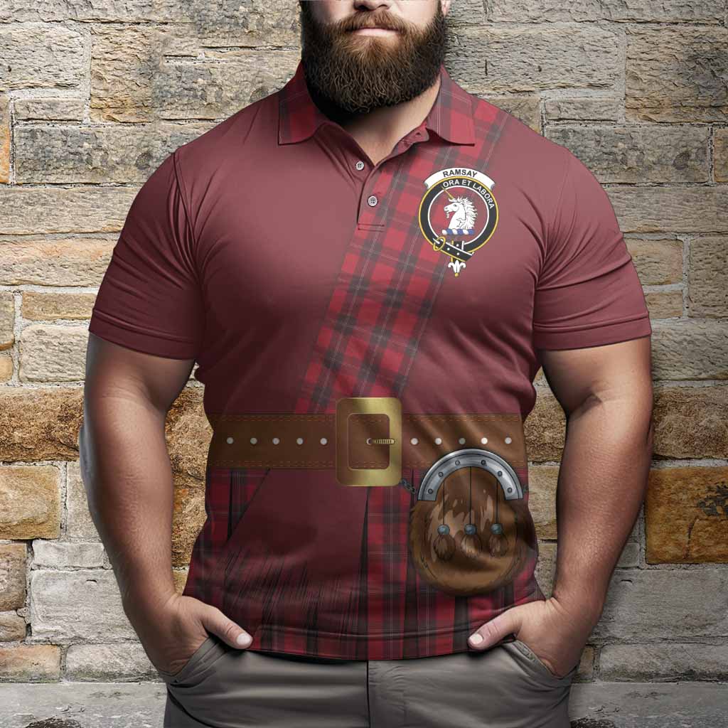 Ramsay Tartan Crest Polo Shirt Kilt Costume Style
