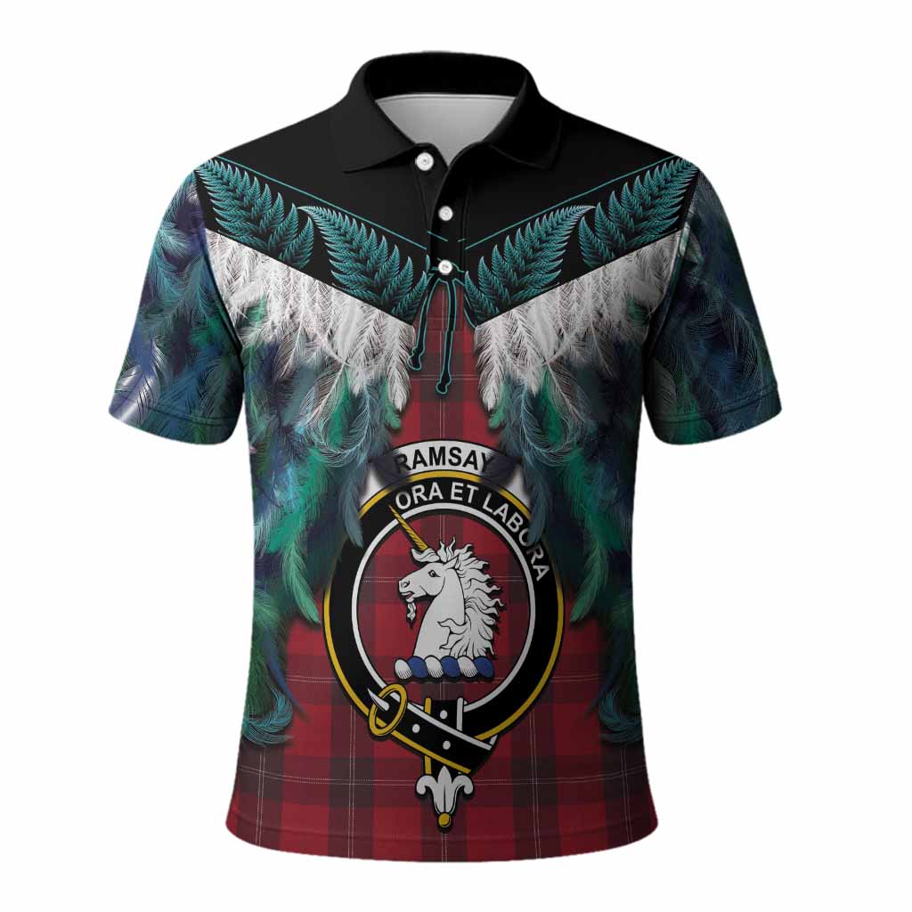 Ramsay Tartan Crest Polo Shirt New Zealand Maori Korowai Cloak