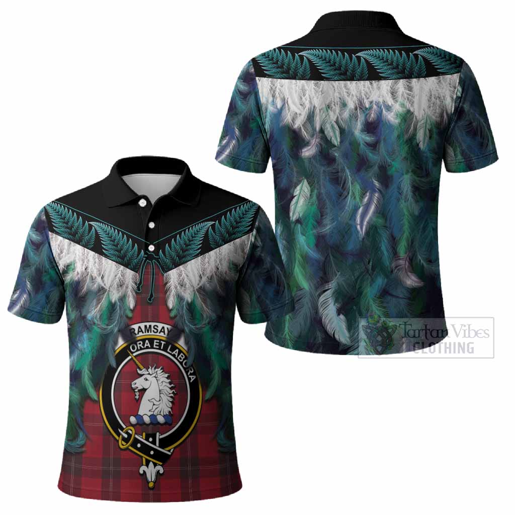 Ramsay Tartan Crest Polo Shirt New Zealand Maori Korowai Cloak
