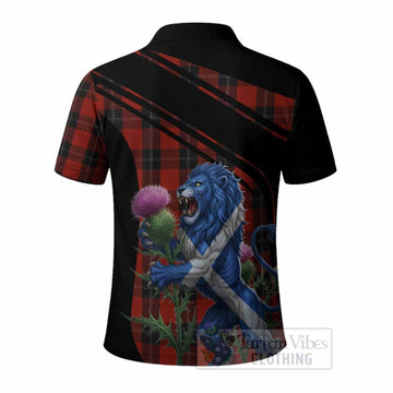 Ramsay Tartan Crest Polo Shirt Scottish Lion Rampant Thistle