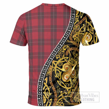 Ramsay Tartan Crest T-Shirt Celtic Knot and Triple Trickle Spiral Symbols