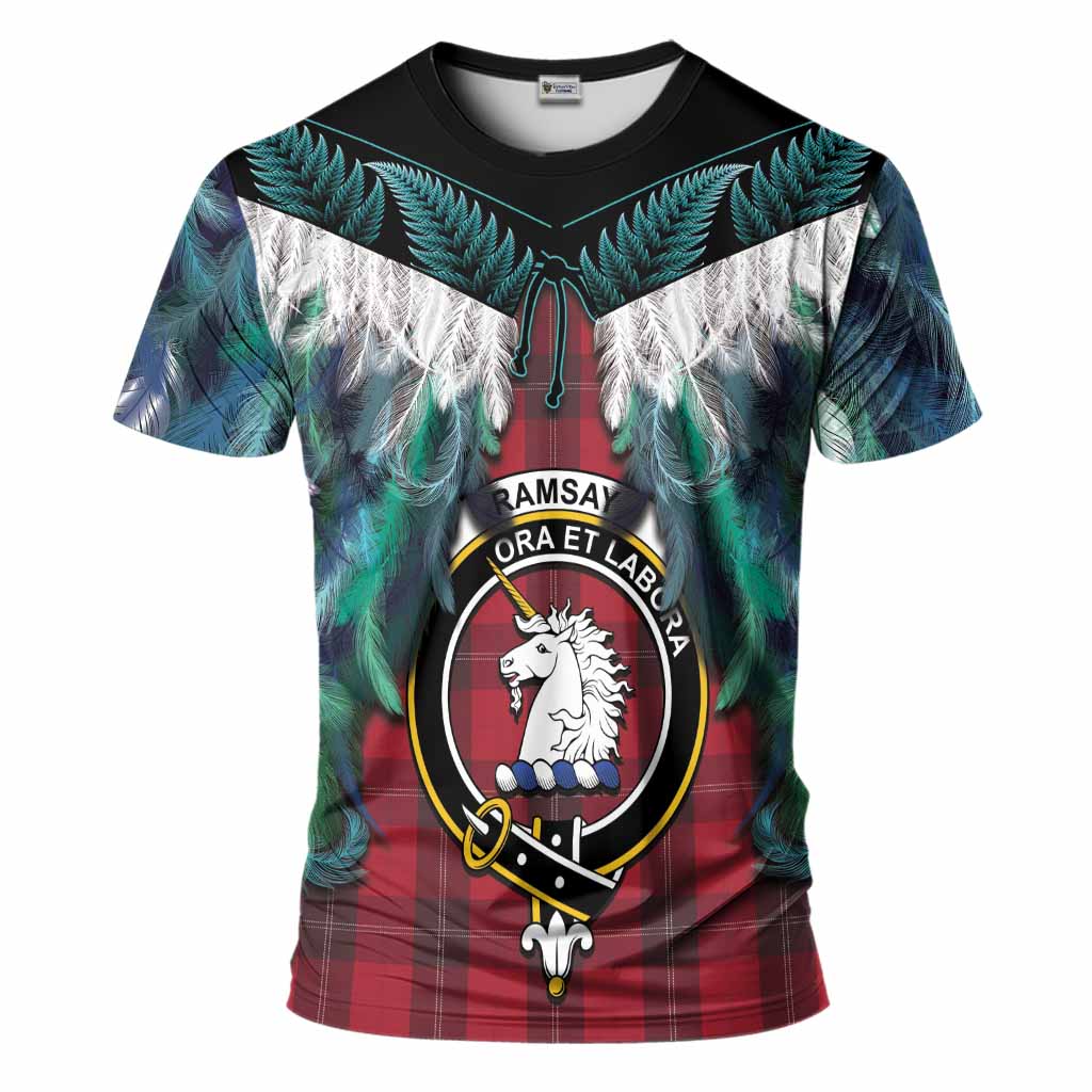 Ramsay Tartan Crest T-Shirt New Zealand Maori Korowai Cloak