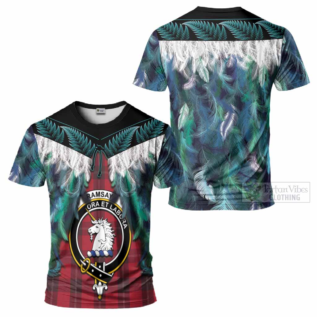 Ramsay Tartan Crest T-Shirt New Zealand Maori Korowai Cloak