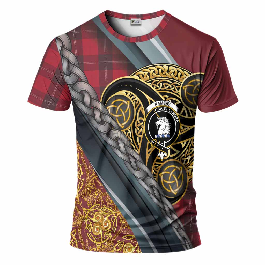 Ramsay Tartan Crest T-Shirt Scottish Triskele Celtic