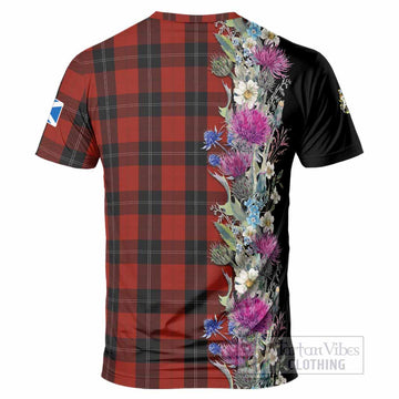 Ramsay Tartan Crest Thistle Floral T-Shirt - Tartan Vibes Clothing