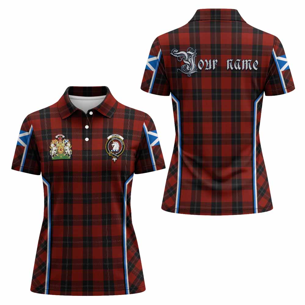 Ramsay Tartan Crest Women's Polo Shirt Scotland Coat of Arm Flag Style - Tartan Vibes Clothing