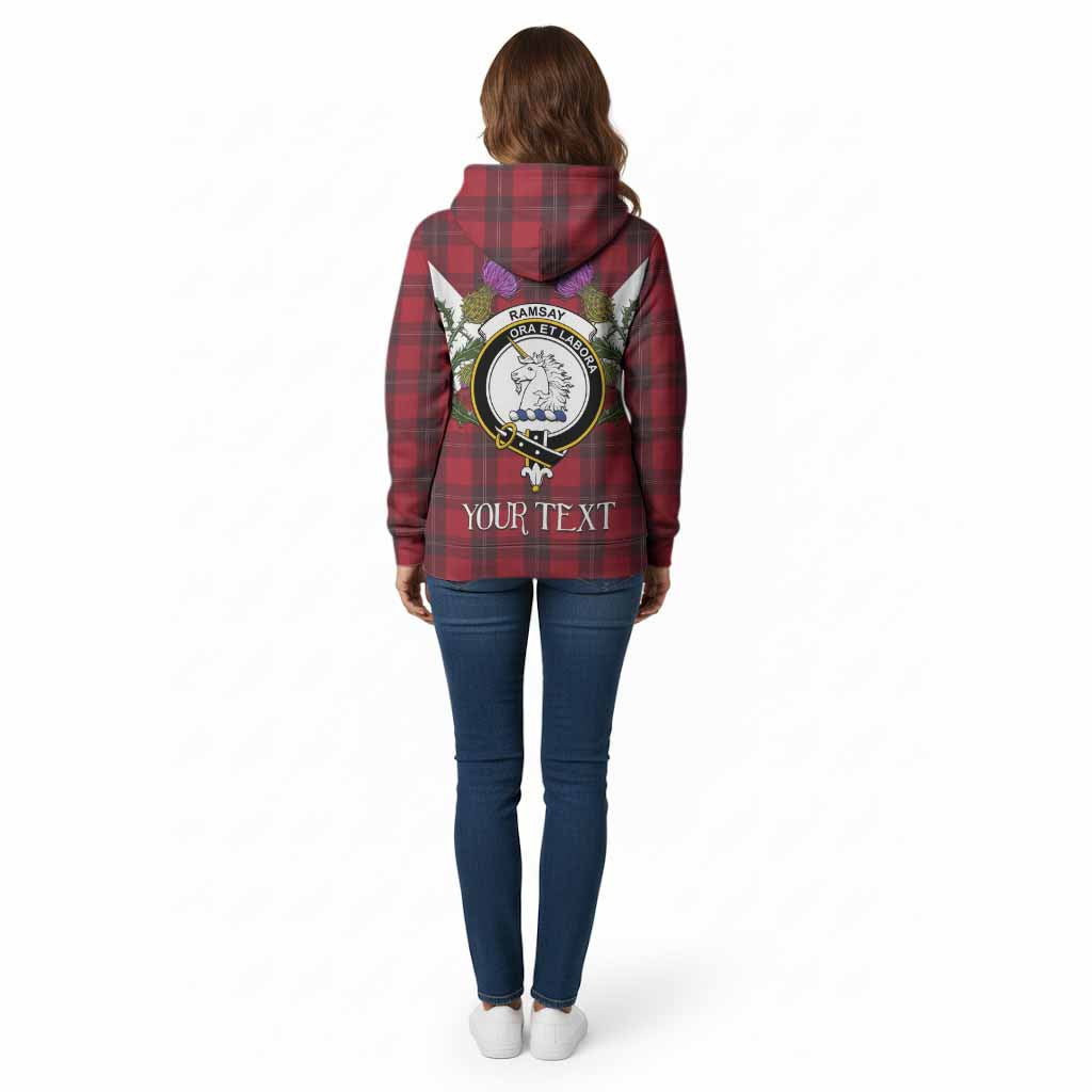 Ramsay Tartan Family Crest Cotton Hoodie Scottish Burns Night Thistle Floral