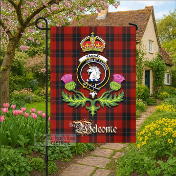 Ramsay Tartan Family Crest Garden Flag Royal Thistle Welcome Style