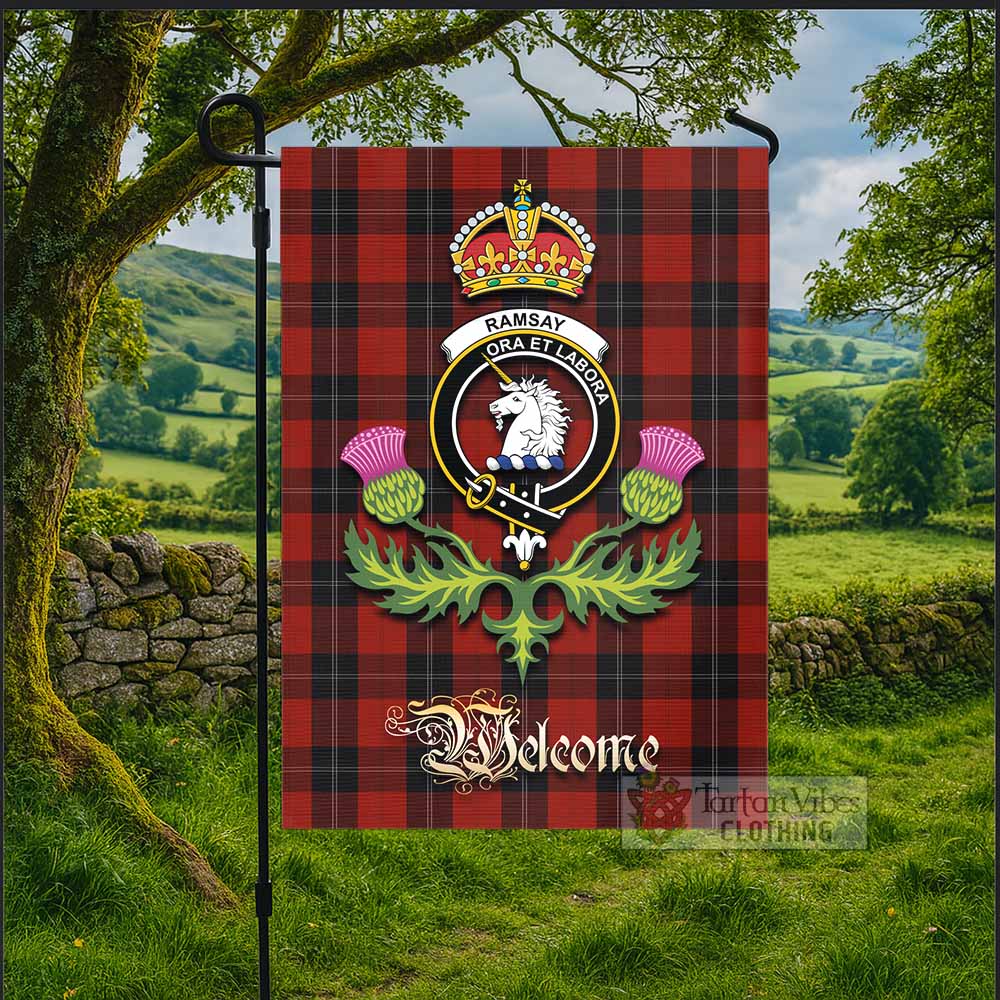 Ramsay Tartan Family Crest Garden Flag Royal Thistle Welcome Style - Tartan Vibes Clothing