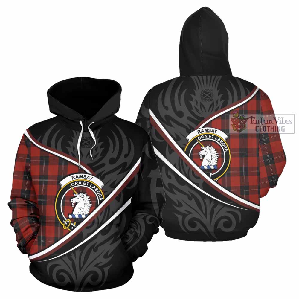 Ramsay Tartan Family Crest Hoodie Celtic Scottish Thistle Floral - Tartan Vibes Clothing