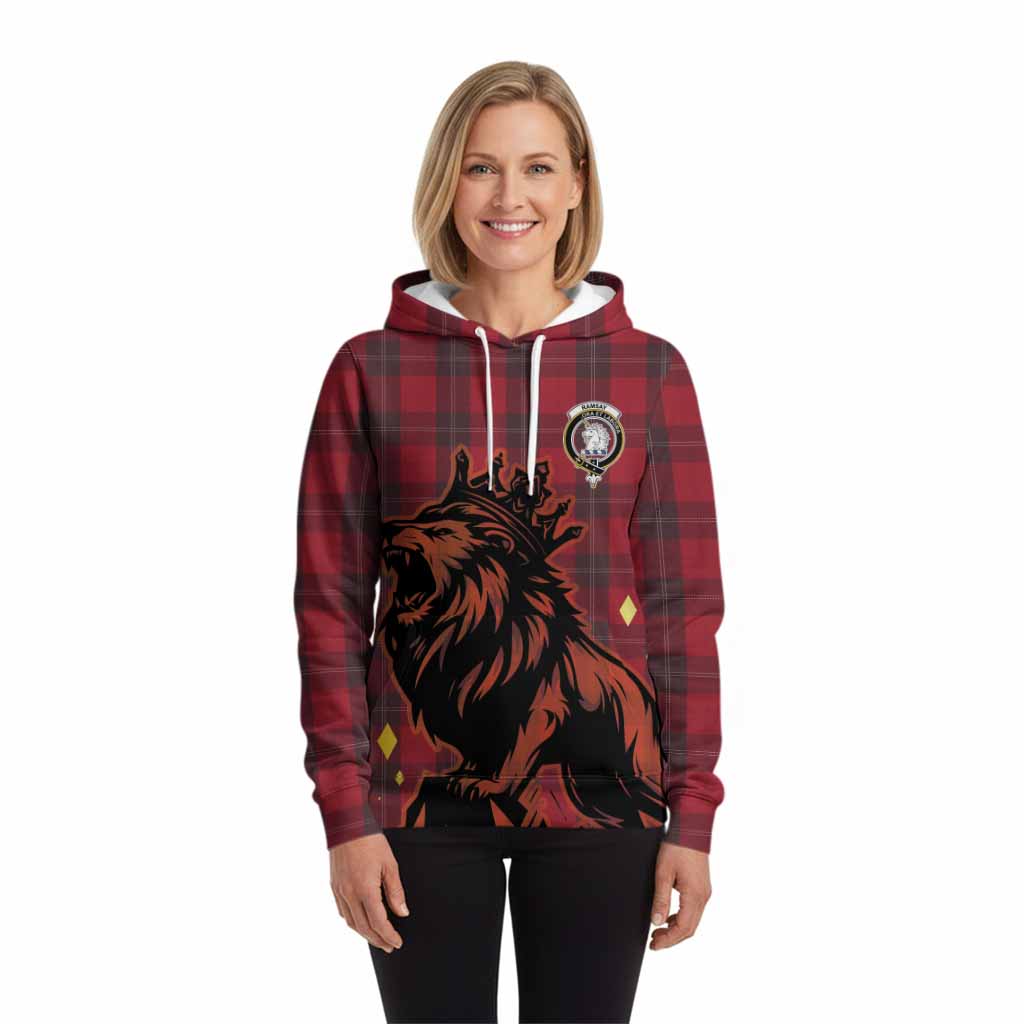 Ramsay Tartan Family Crest Hoodie Crowned Lion Roaring