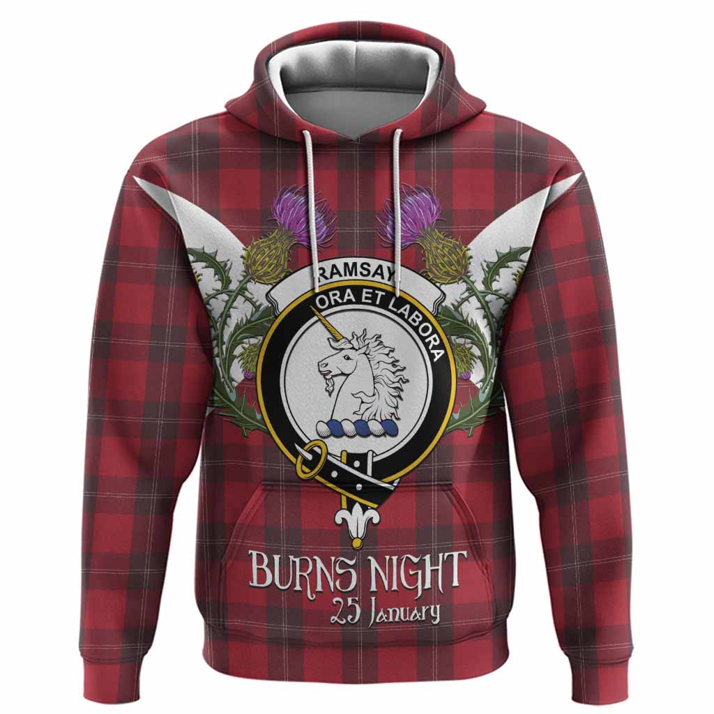Ramsay Tartan Family Crest Hoodie Scottish Burns Night Thistle Floral