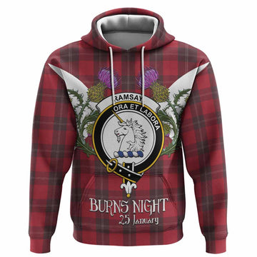 Ramsay Tartan Family Crest Hoodie Scottish Burns Night Thistle Floral
