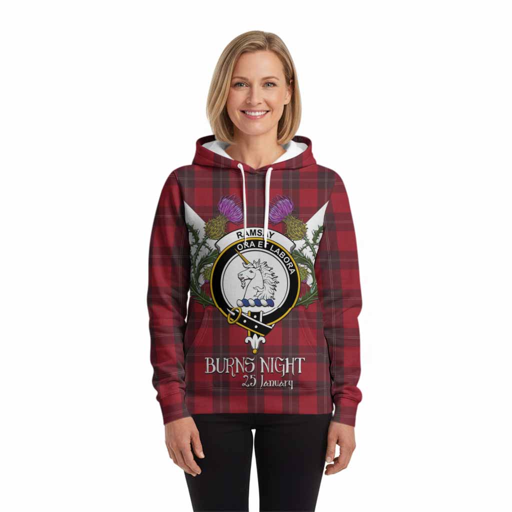 Ramsay Tartan Family Crest Hoodie Scottish Burns Night Thistle Floral