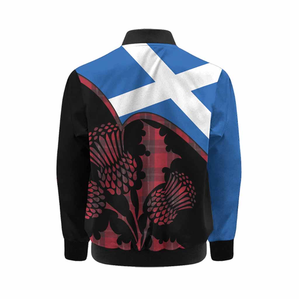 Ramsay Tartan Family Crest Kid Bomber Jacket Scotland Thistle Floral Flag Style