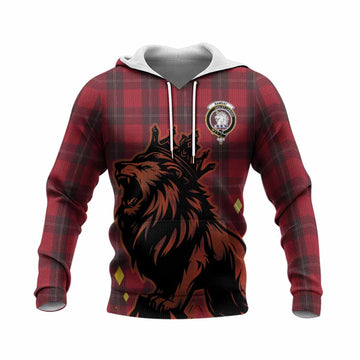 Ramsay Tartan Family Crest Knitted Hoodie Crowned Lion Roaring