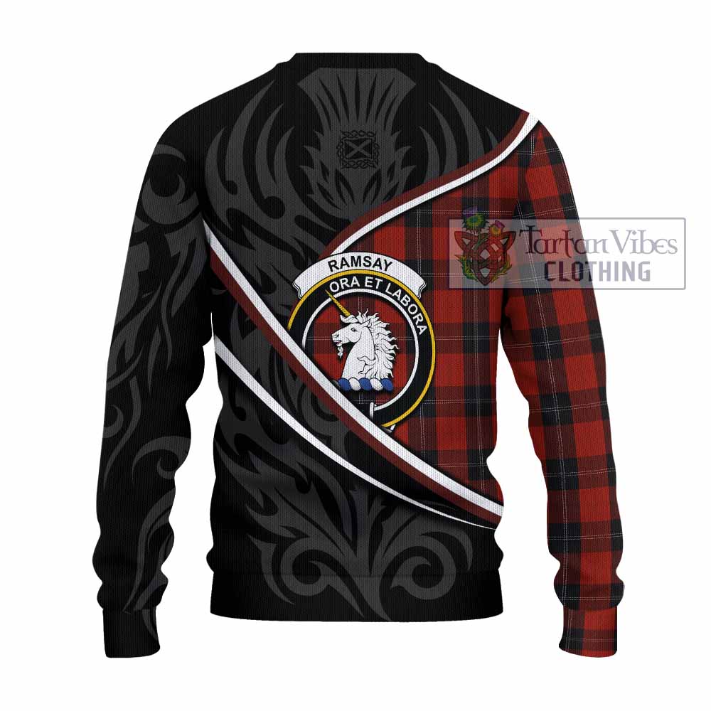 Ramsay Tartan Family Crest Knitted Sweater Celtic Scottish Thistle Floral - Tartan Vibes Clothing